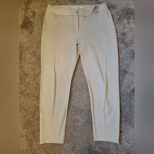 Betabrand Gray Pinstripe Cigarette Pants